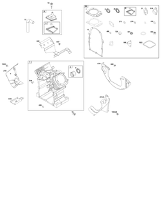 Cylinder Group Diagram and Parts List for 355447-0120-01 200000 - 399999 Briggs and Stratton Engine